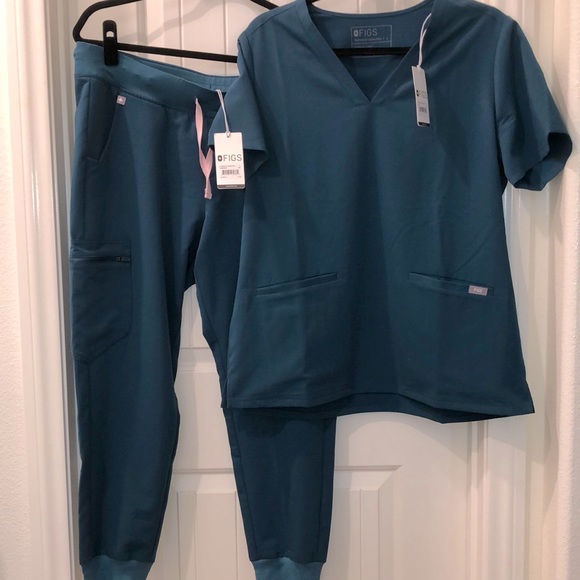 Figs Other - Caribbean Blue FIGS: L Casma Top, PL Zamora Pants